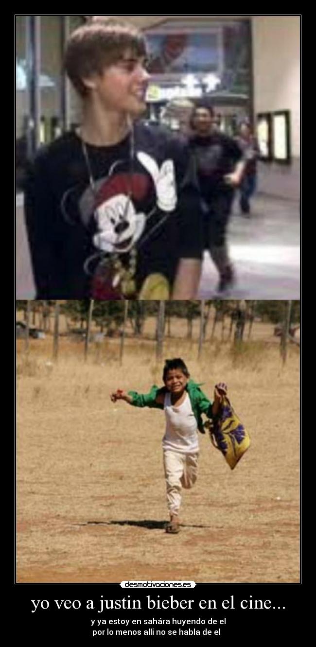 yo veo a justin bieber en el cine... -