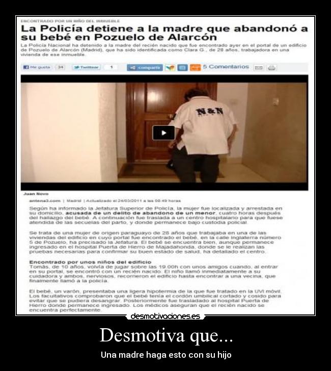 Desmotiva que... - Una madre haga esto con su hijo