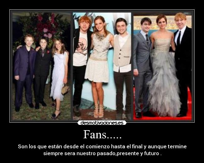 Fans..... - Son los que están desde el comienzo hasta el final y aunque termine
siempre sera nuestro pasado,presente y futuro .