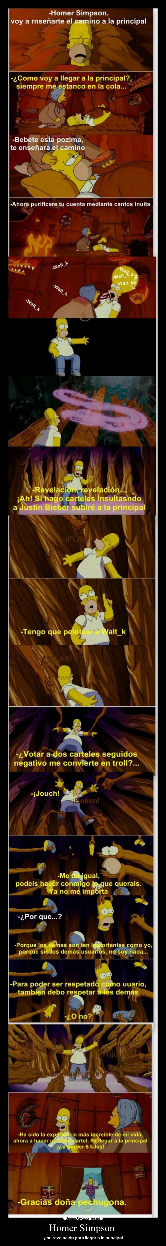 Homer Simpson - y su revelación para llegar a la principal