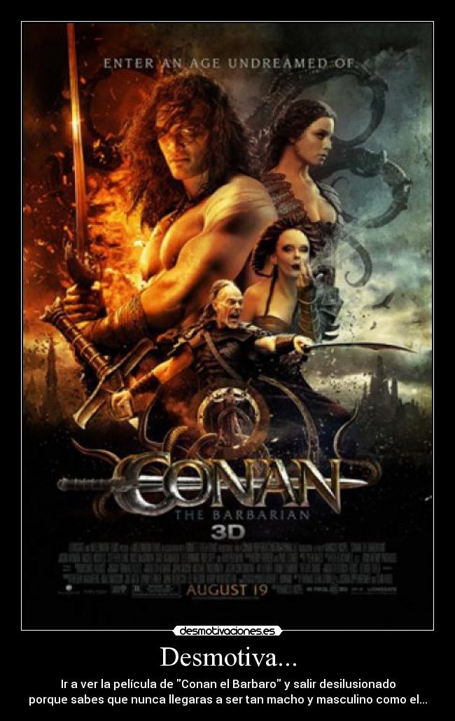 carteles conan barbaro pelicula cine guerrero accion desmotivaciones