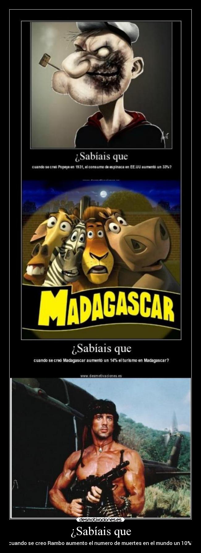 ¿Sabíais que - cuando se creo Rambo aumento el numero de muertes en el mundo un 10%?