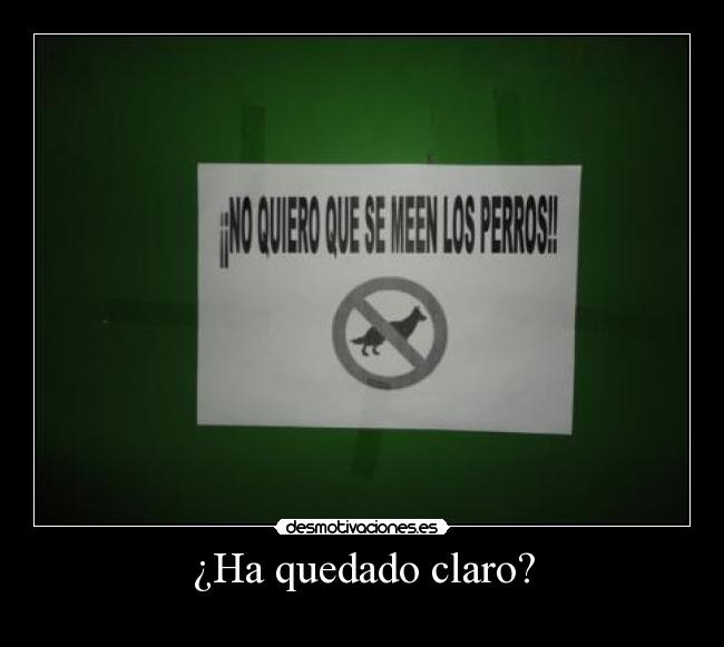 ¿Ha quedado claro? -