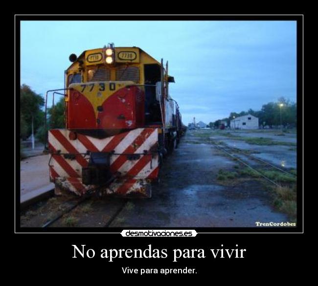 No aprendas para vivir -