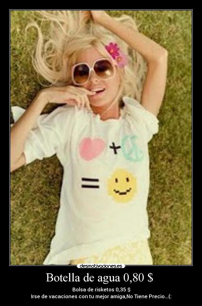 Botella de agua 0,80 $  - 