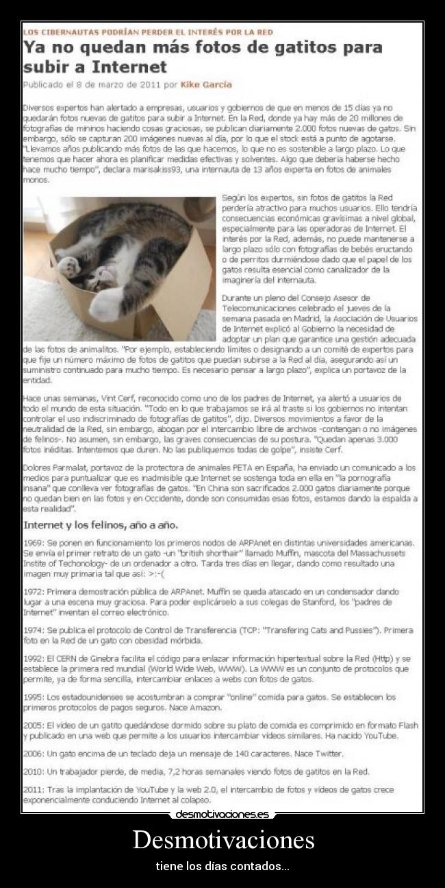 Desmotivaciones - tiene los días contados...