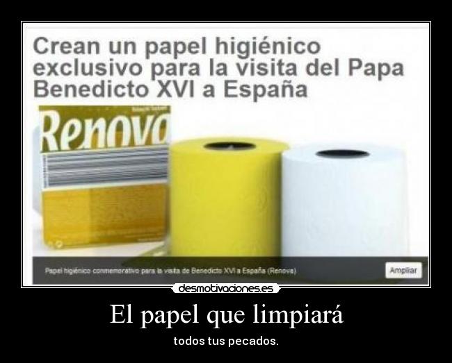 El papel que limpiará - todos tus pecados.