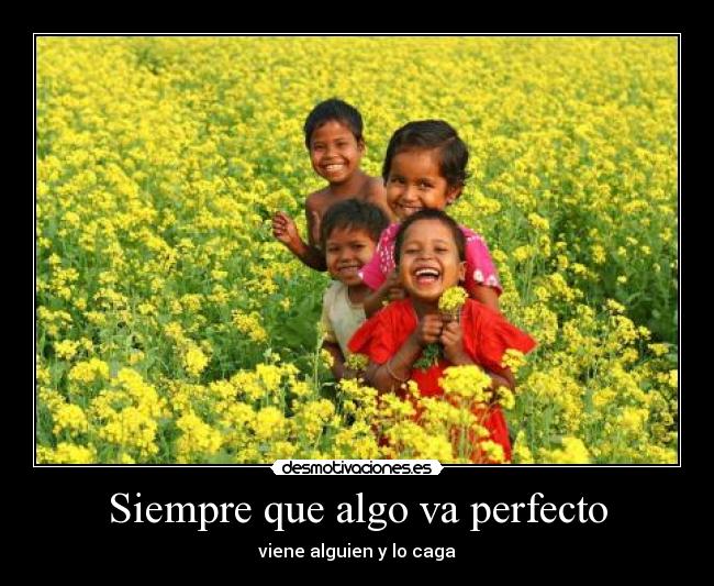 Siempre que algo va perfecto - viene alguien y lo caga