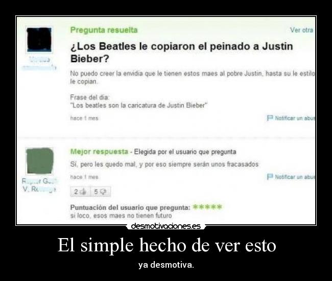 El simple hecho de ver esto - ya desmotiva.