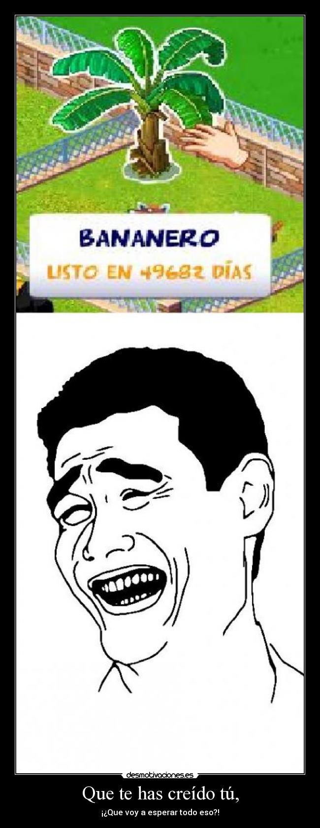 Que te has creído tú, - ¡¿Que voy a esperar todo eso?!