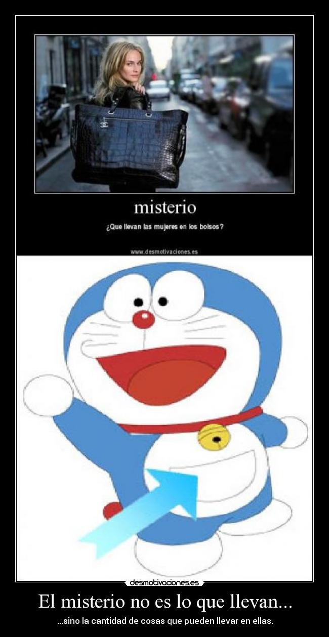 carteles bolsos son los prototitos del bolsillo doraemon desmotivaciones