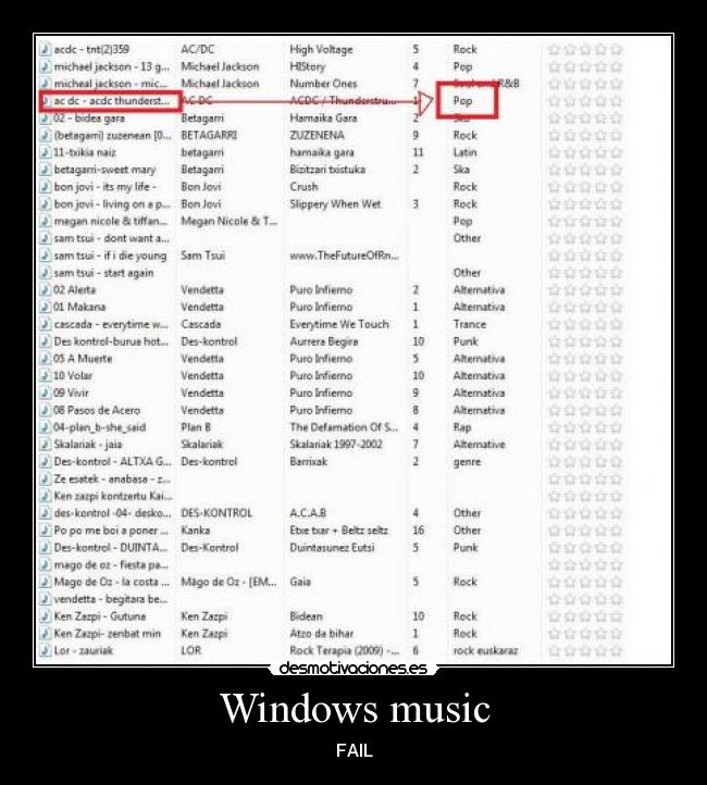 Windows music - FAIL