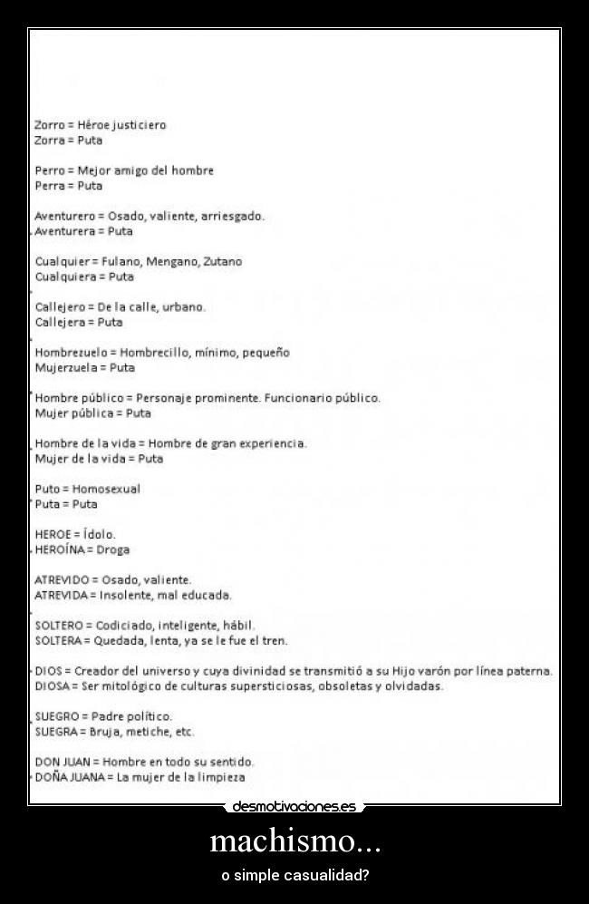 machismo... - o simple casualidad?