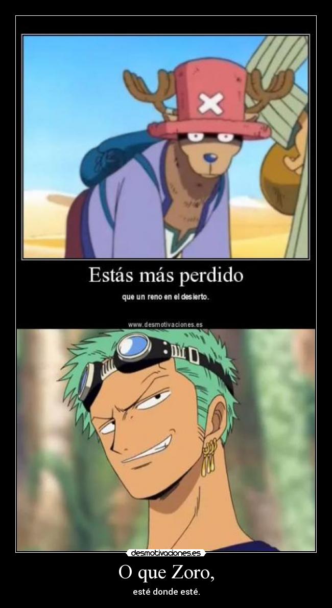 O que Zoro, - esté donde esté.