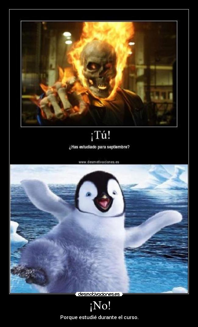 ¡No! - Porque estudié durante el curso.