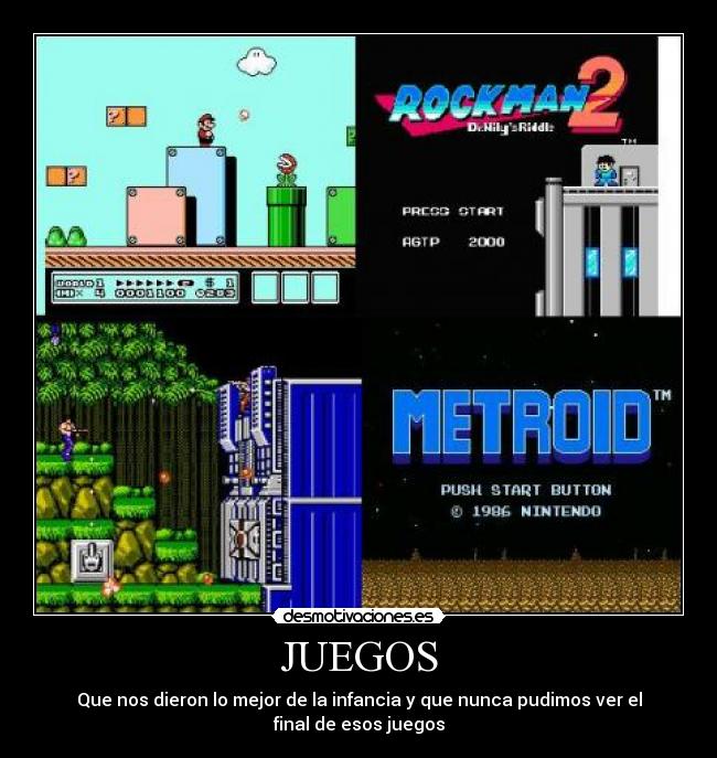 JUEGOS - Que nos dieron lo mejor de la infancia y que nunca pudimos ver el final de esos juegos