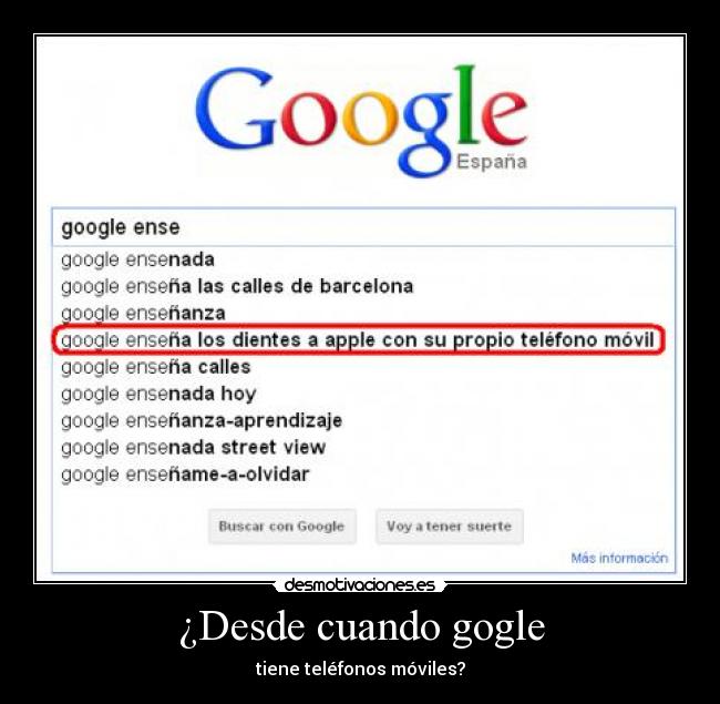 ¿Desde cuando gogle - tiene teléfonos móviles?