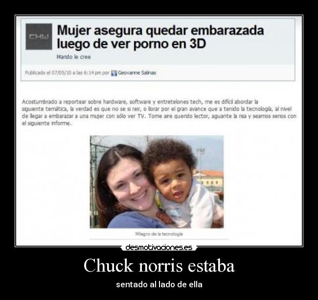 Chuck norris estaba - sentado al lado de ella