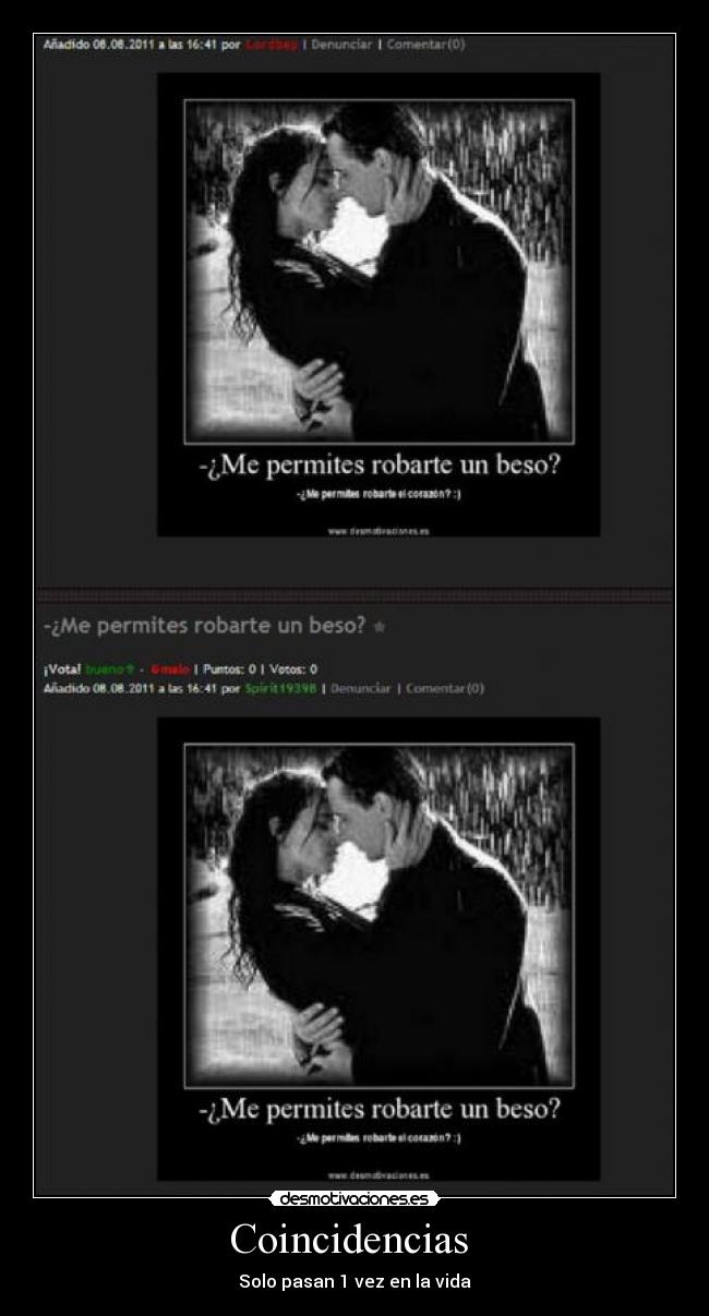 Coincidencias  - Solo pasan 1 vez en la vida