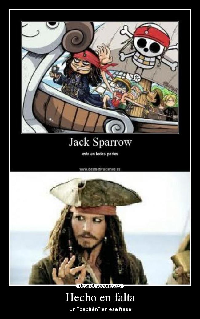 Hecho en falta - un capitán en esa frase