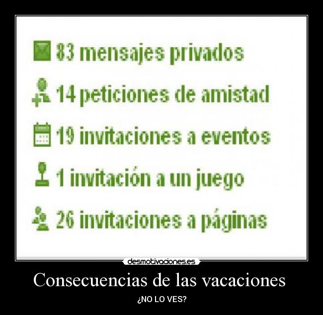 Consecuencias de las vacaciones - ¿NO LO VES?