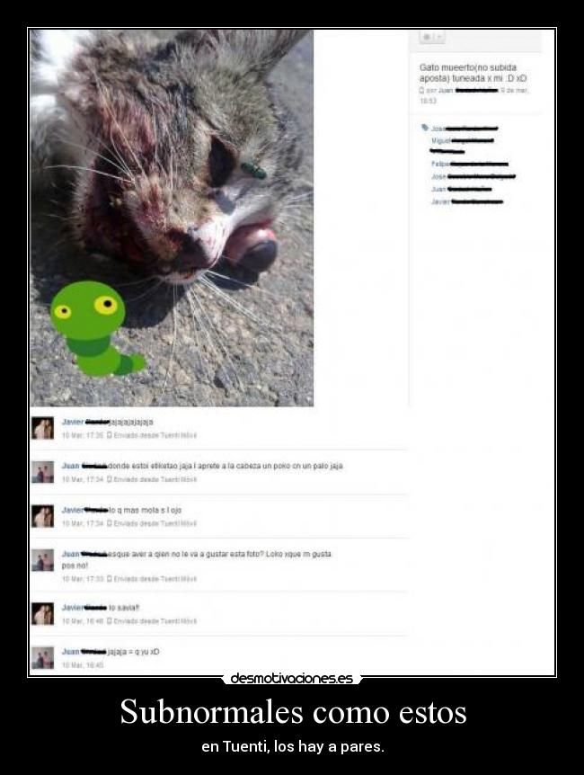 Subnormales como estos - en Tuenti, los hay a pares.