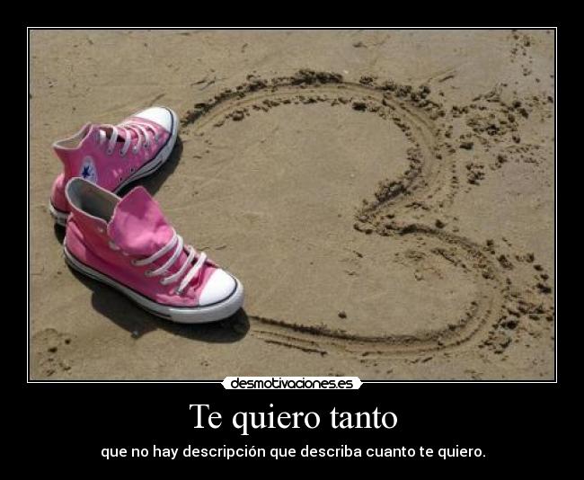 Te quiero tanto - que no hay descripción que describa cuanto te quiero.