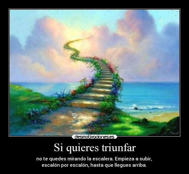 Si quieres triunfar - no te quedes mirando la escalera. Empieza a subir,
escalón por escalón, hasta que llegues arriba.