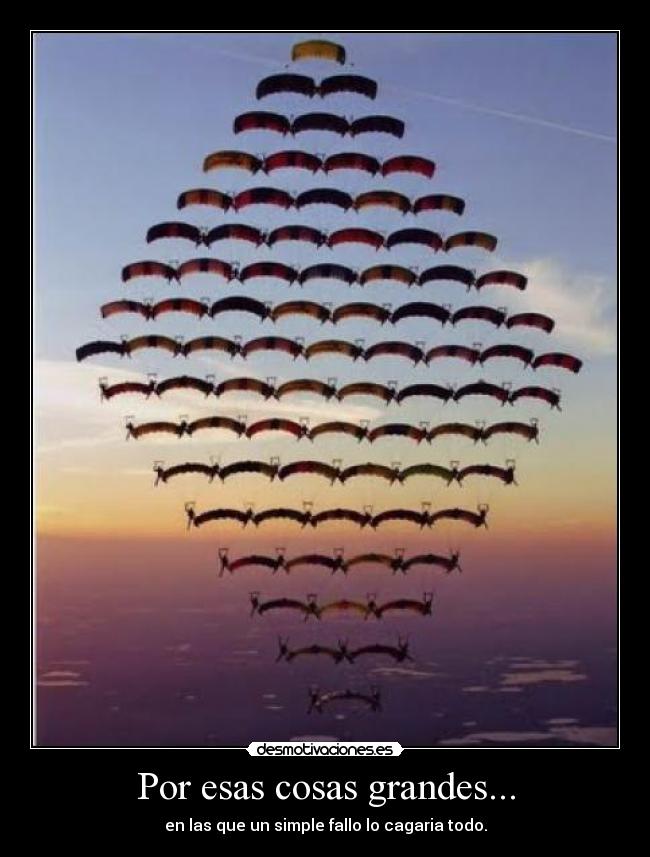 Por esas cosas grandes... - en las que un simple fallo lo cagaria todo.