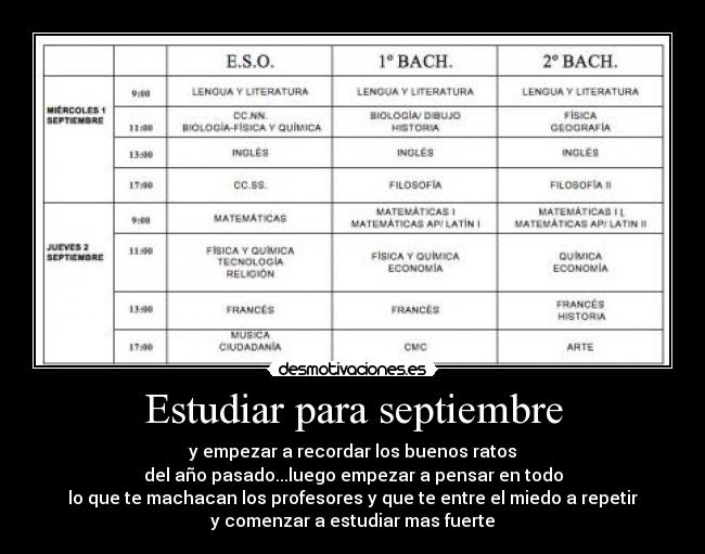 Estudiar para septiembre -