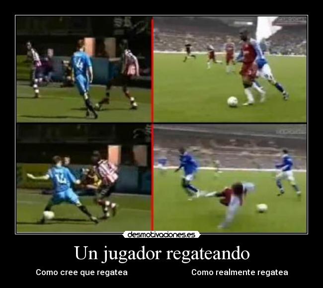 Un jugador regateando -