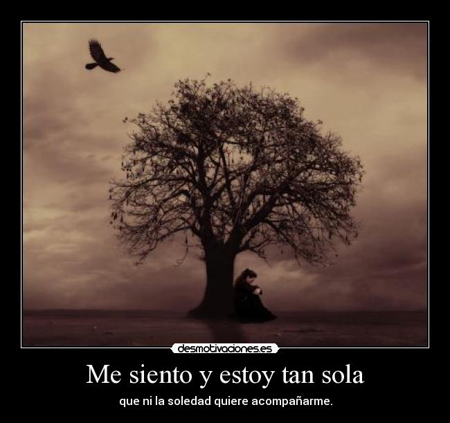 Me siento y estoy tan sola - que ni la soledad quiere acompañarme.