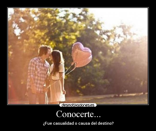 Conocerte... - ¿Fue casualidad o causa del destino?