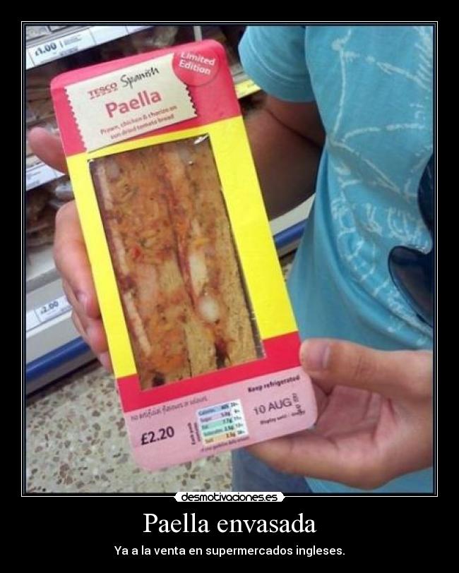 Paella envasada - Ya a la venta en supermercados ingleses.