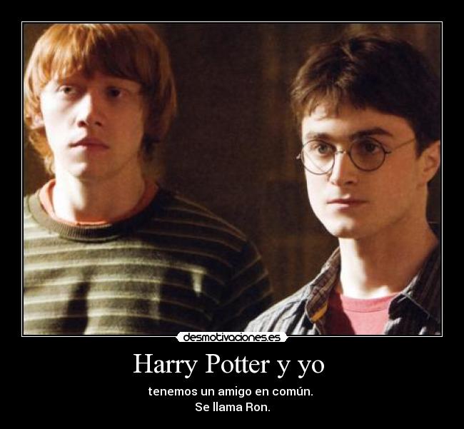 Harry Potter y yo - tenemos un amigo en común.
Se llama Ron.