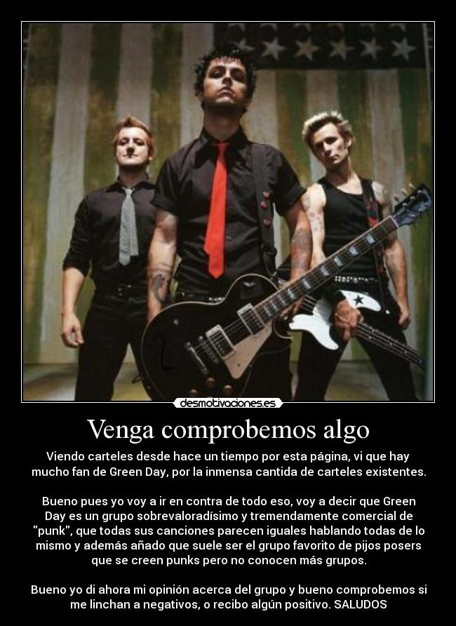 carteles green day musica opinion comprobar algo carteles principal punk opinion desmotivaciones