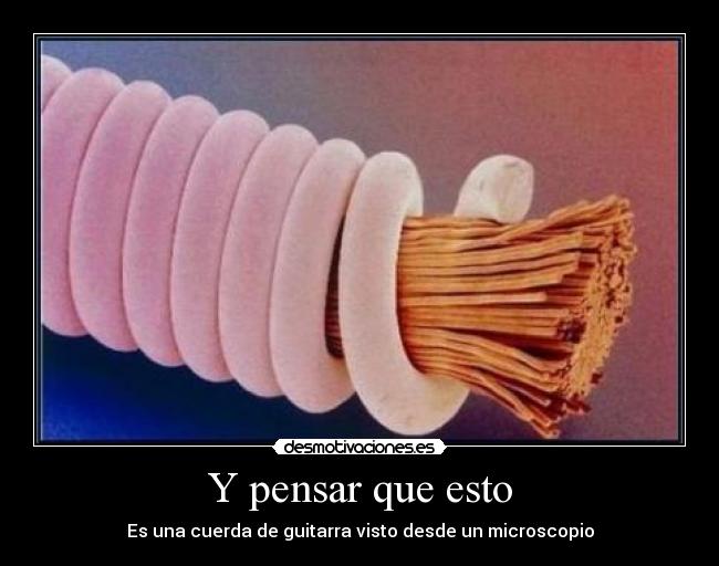 Y pensar que esto - Es una cuerda de guitarra visto desde un microscopio