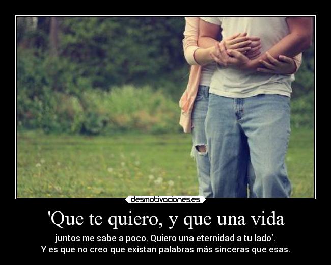 Que te quiero, y que una vida - 