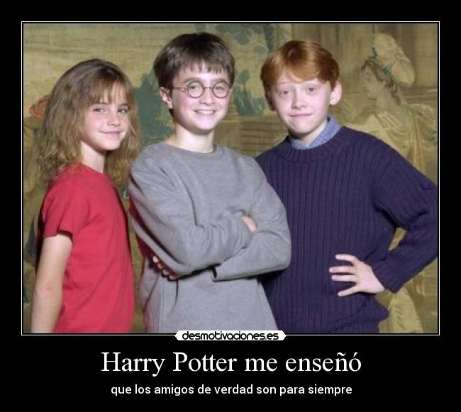 carteles harry potter me enseno que los amigos de verdad son para siempre desmotivaciones