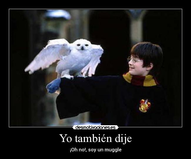Yo también dije - ¡Oh no!, soy un muggle