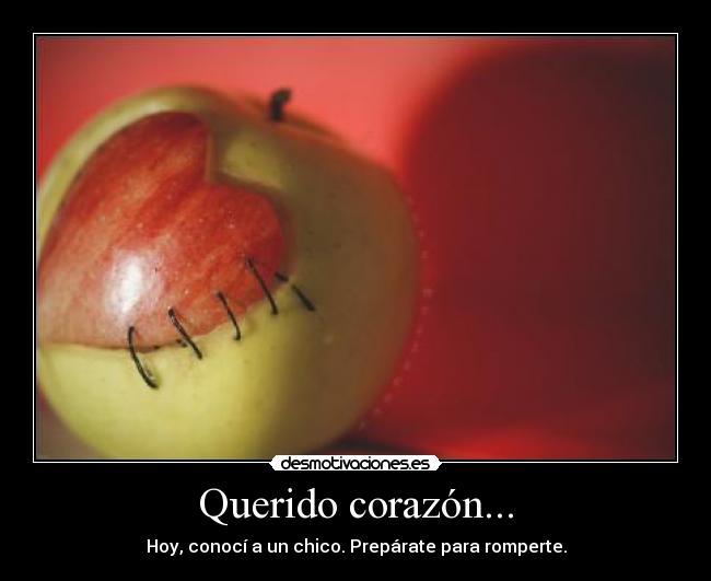 Querido corazón... - Hoy, conocí a un chico. Prepárate para romperte.