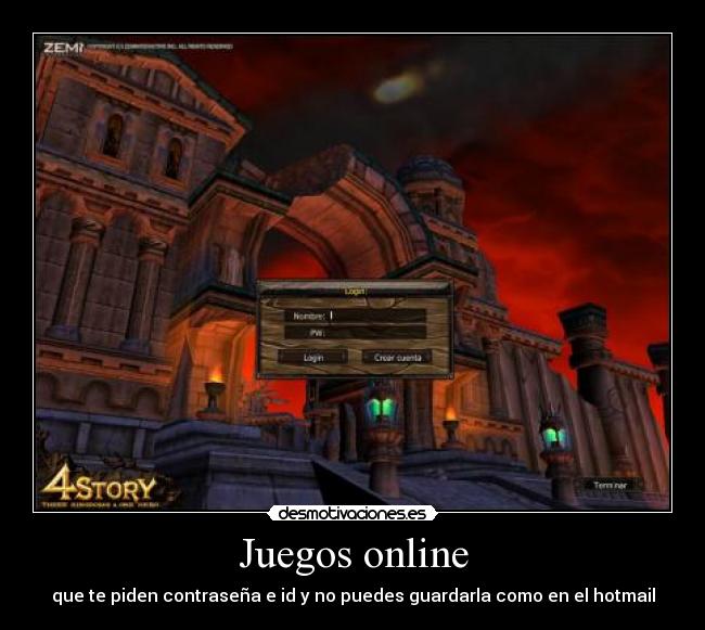 Juegos online - que te piden contraseña e id y no puedes guardarla como en el hotmail