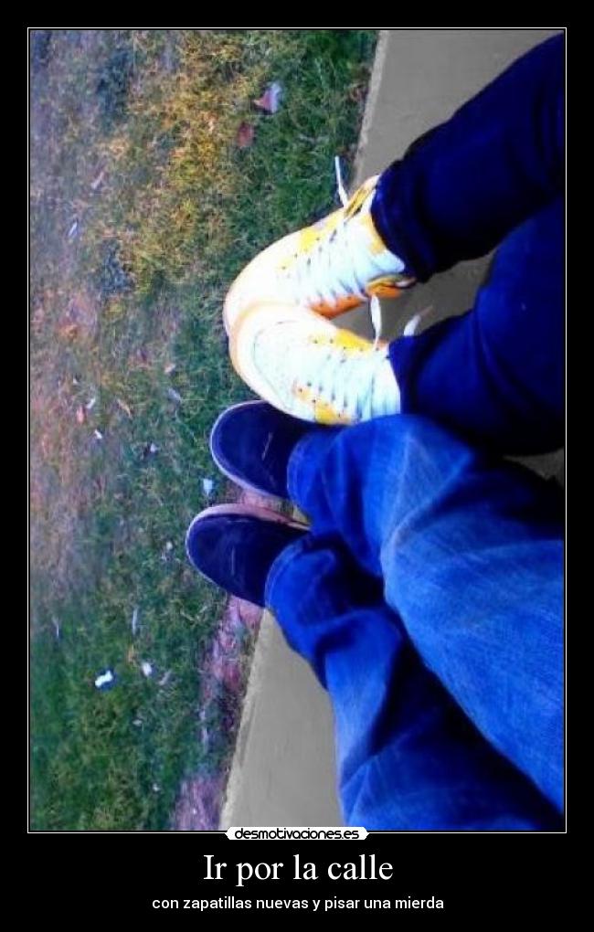 Ir por la calle - con zapatillas nuevas y pisar una mierda