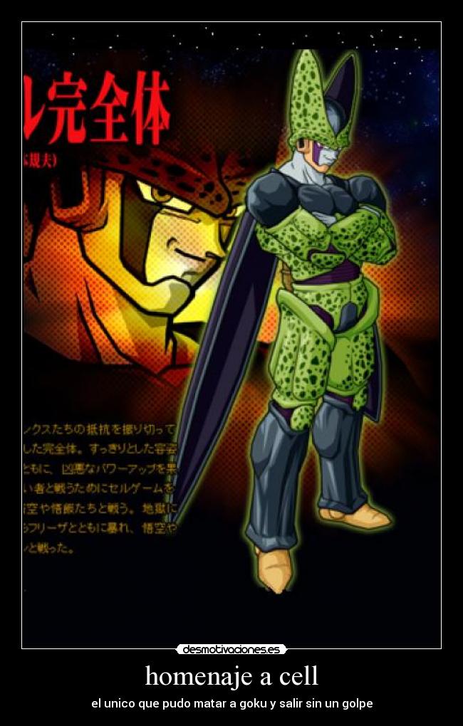 homenaje a cell - el unico que pudo matar a goku y salir sin un golpe