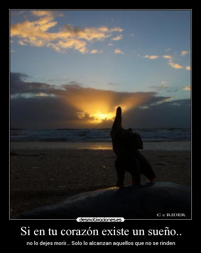 Si en tu corazón existe un sueño.. - no lo dejes morir... Solo lo alcanzan aquellos que no se rinden