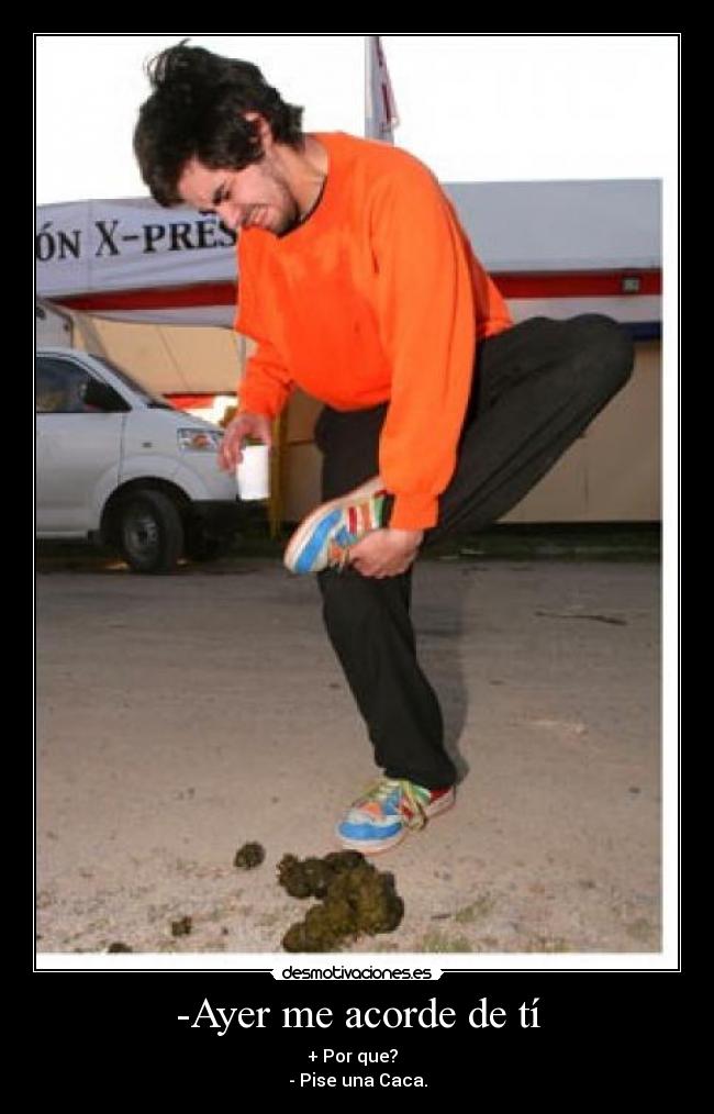-Ayer me acorde de tí - + Por que?  
- Pise una Caca.