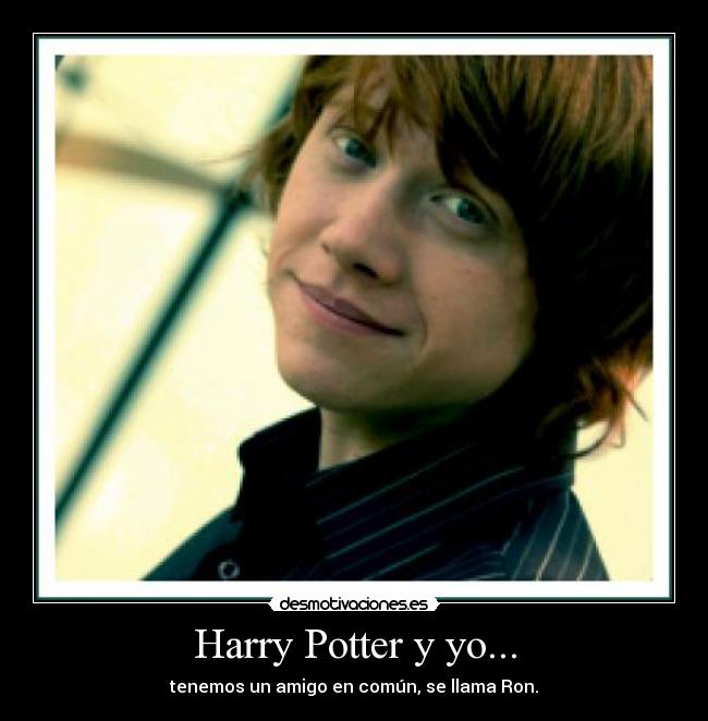 Harry Potter y yo... - tenemos un amigo en común, se llama Ron.