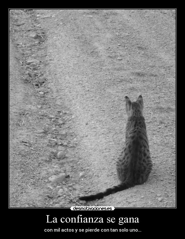 La confianza se gana - con mil actos y se pierde con tan solo uno...