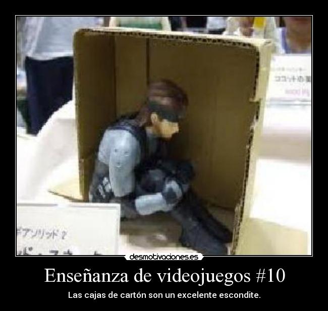 Enseñanza de videojuegos #10 - Las cajas de cartón son un excelente escondite.