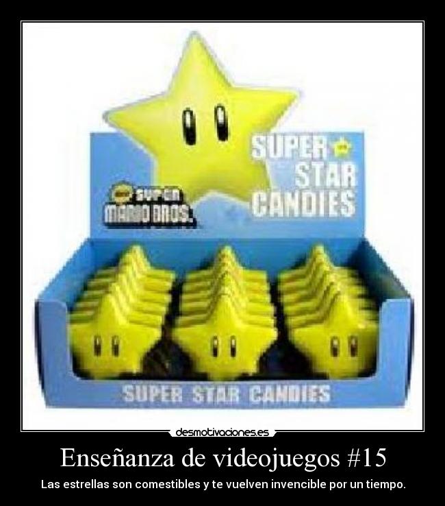 Enseñanza de videojuegos #15 - Las estrellas son comestibles y te vuelven invencible por un tiempo.